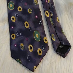 Vintage Herve Tie Purple Circles 56"